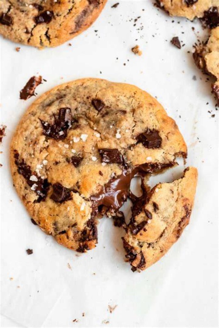Overhead shot of nutella cookie bars on parchment paper.